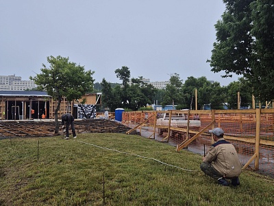 Установка свайного фундамента